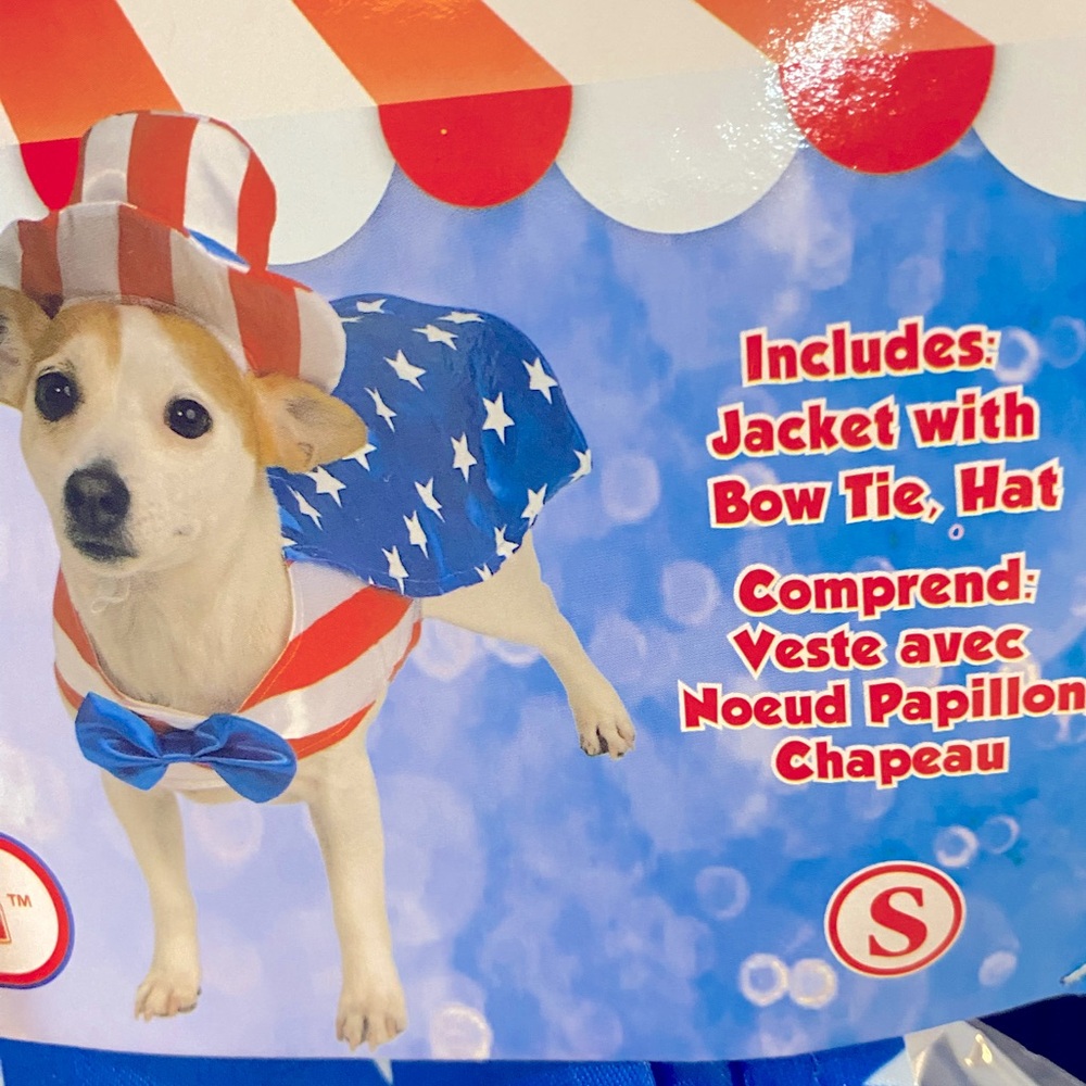 🇺🇸Rubie’s Pet Shop Boutique Red-White-Blue Uncle Sam Costume - Small